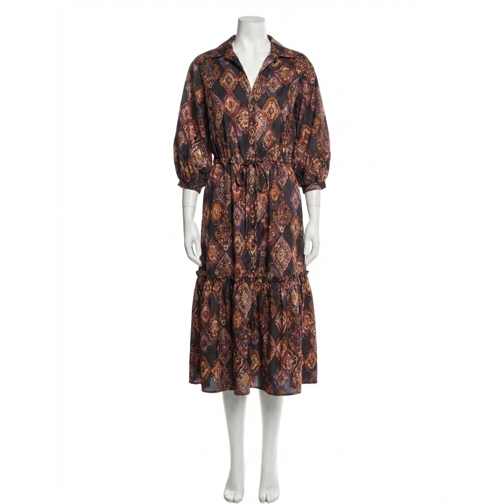 NEW CARA CARA hutton print dress in black aura